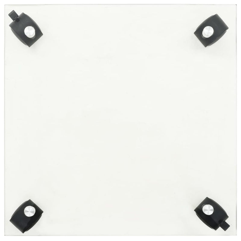 vidaXL 2 db négyszögletű görgős virágalátét edzett üvegből, 35x35 cm