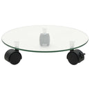 vidaXL 2 db kerek görgős virágalátét edzett üvegből, 28 cm átmérőjű