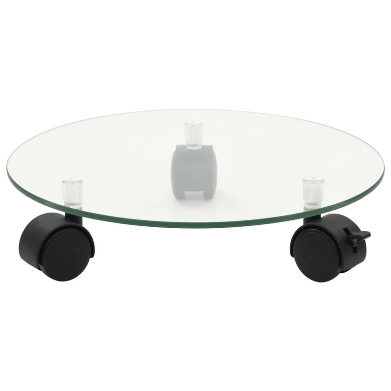 vidaXL 2 db kerek görgős virágalátét edzett üvegből, 28 cm átmérőjű