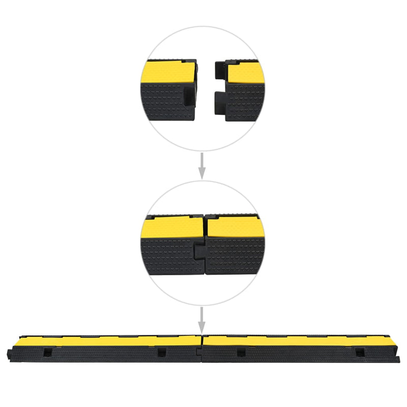 vidaXL 1 csatornás gumi kábelvédő rámpa 100 cm