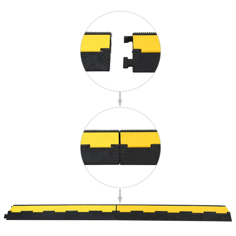 vidaXL 4 db 2 csatornás gumi kábelvédő rámpa 101,5 cm