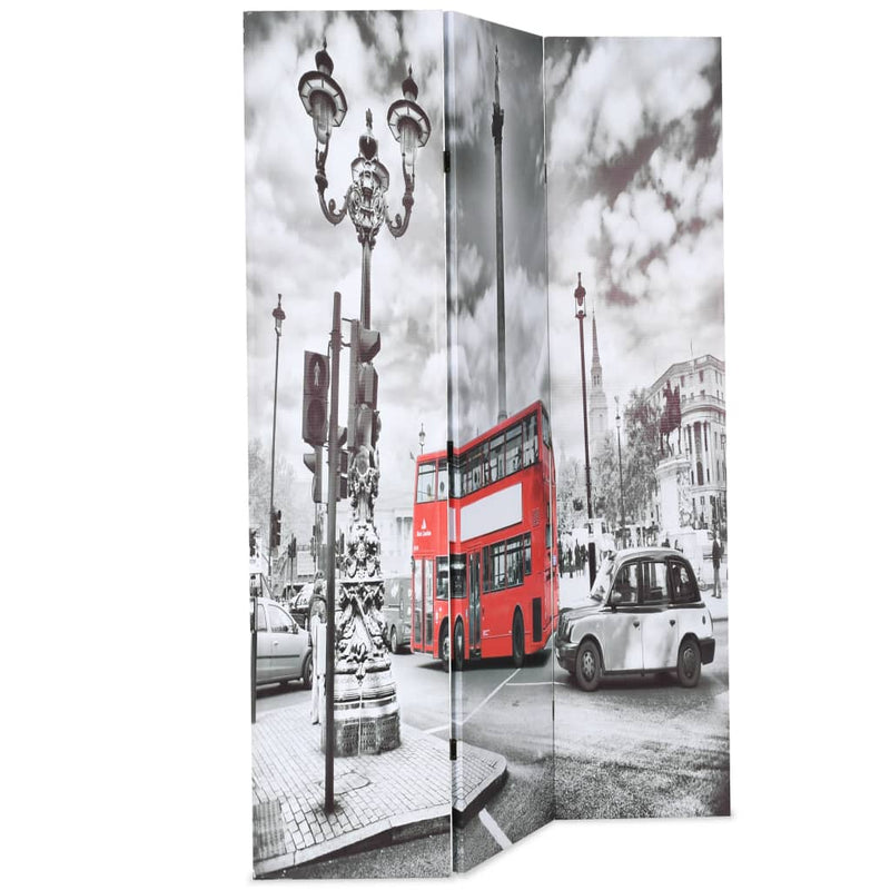 vidaXL fekete-fehér londoni busz mintás paraván 120 x 170 cm