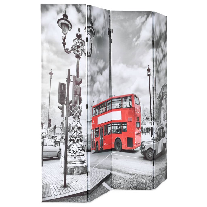 vidaXL fekete-fehér londoni busz mintás paraván 160 x 170 cm