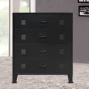 vidaXL ipari stílusú fekete fém fiókos szekrény 78 x 40 x 93 cm