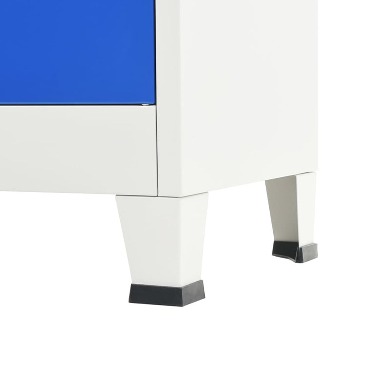 vidaXL 2 ajtós szürke/kék fém öltözőszekrény 90 x 40 x 180 cm