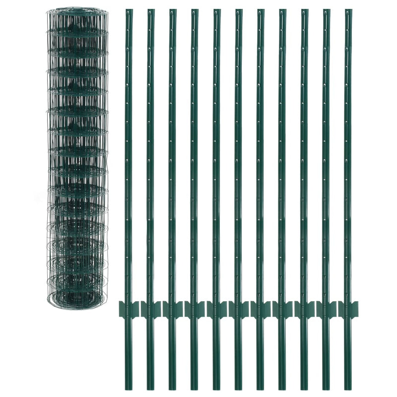 vidaXL Euro Fence zöld acélkerítés 20 x 1,2 m