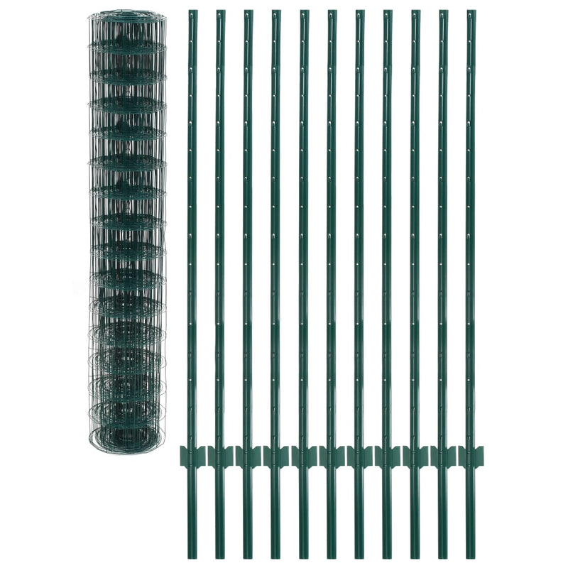 vidaXL Euro Fence zöld acélkerítés 20 x 1,5 m
