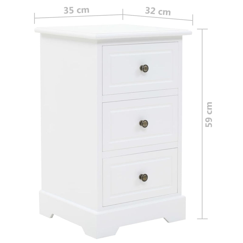 vidaXL MDF és fenyő éjjeliszekrény 35 x 32 x 59 cm
