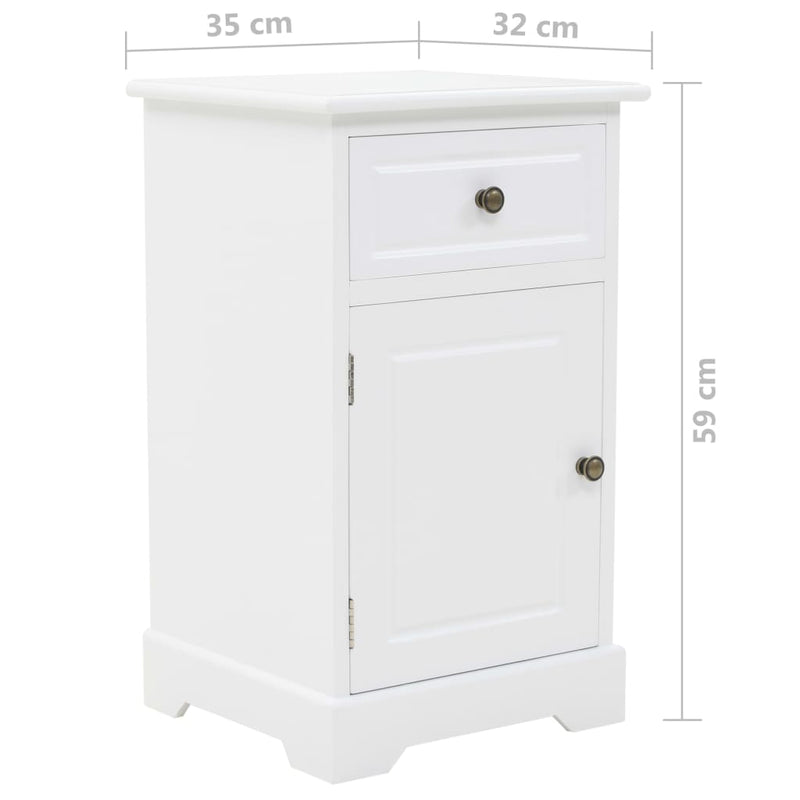 vidaXL MDF és fenyőfa éjjeliszekrény 35 x 32 x 59 cm