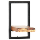 vidaXL 5 részes tömör akácfa és acél fali polc szett