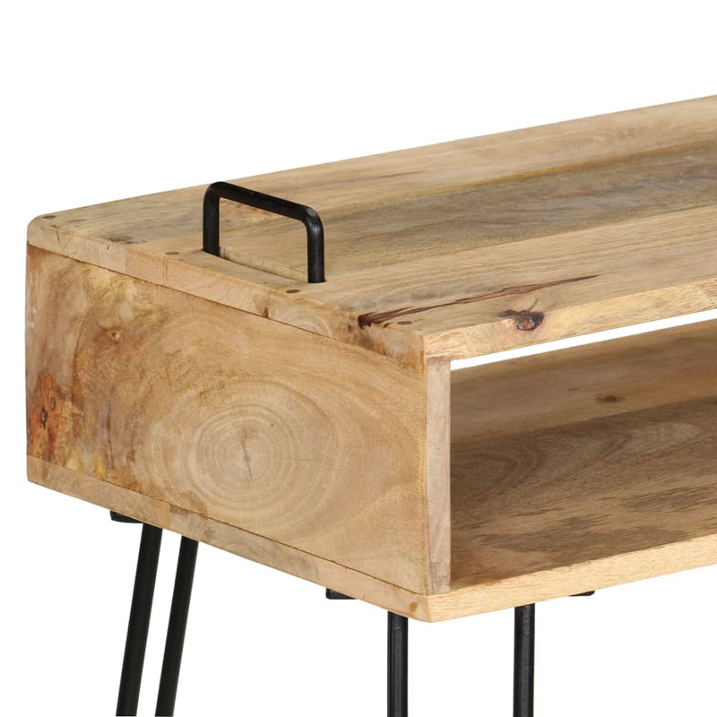 vidaXL tömör mangófa konzolasztal 115 x 35 x 76 cm