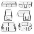 vidaXL fekete színű acél kutyakennel 8 panelből 60 x 80 cm