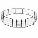 vidaXL 12 paneles fekete acél kutyakennel 80 x 60 cm