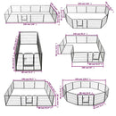 vidaXL 12 paneles fekete acél kutyakennel 80 x 60 cm