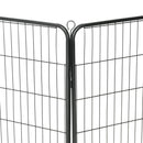 vidaXL fekete színű acél kutyakennel 8 panelből 80 x 100 cm