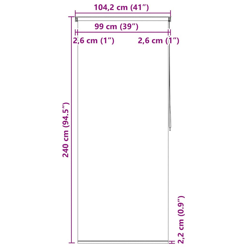 vidaXL fehér zuhanyroló 100 x 240 cm