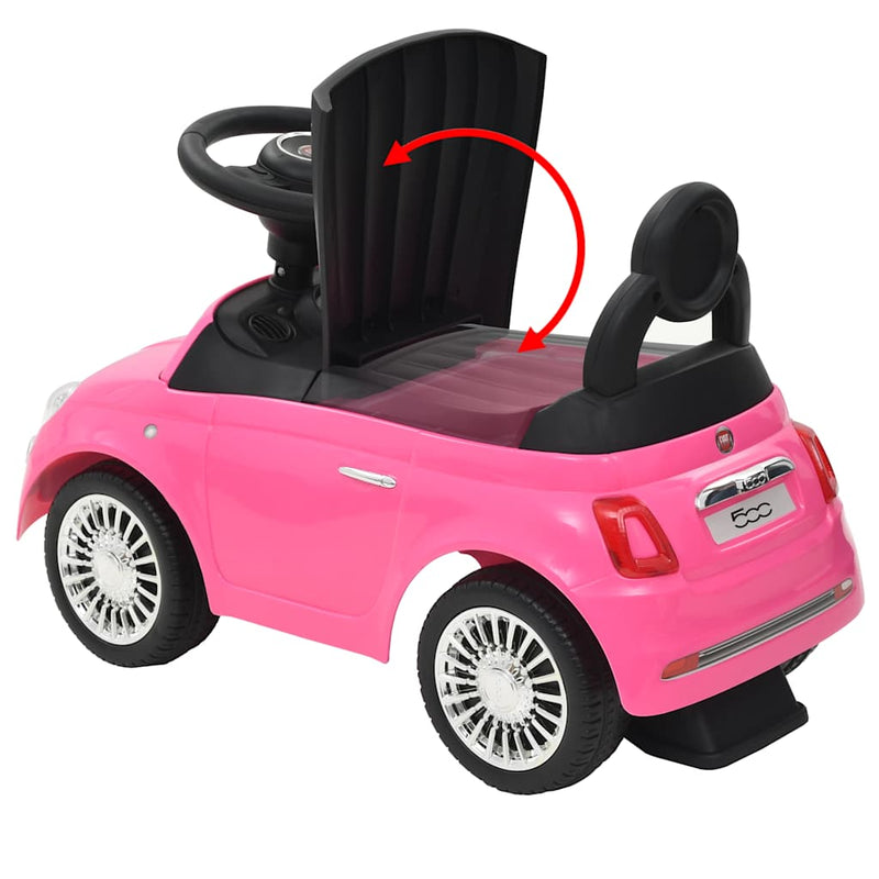 vidaXL rózsaszín ráülős Fiat 500 játékautó