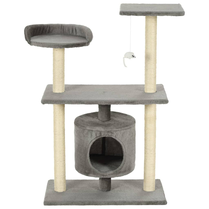 vidaXL szürke macskabútor szizál kaparófákkal 95 cm