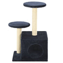 vidaXL sötétkék macskabútor szizál kaparófákkal 60 cm