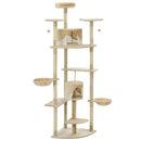 vidaXL bézs/fehér macskabútor szizál kaparófákkal 203 cm