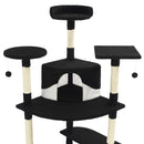 vidaXL fekete/fehér macskabútor szizál kaparófákkal 203 cm
