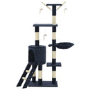 vidaXL sötétkék macskabútor szizál kaparófákkal 138 cm