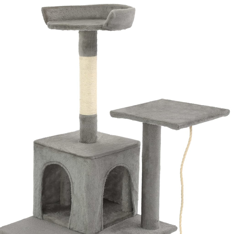 vidaXL szürke macskabútor szizál kaparófákkal 120 cm