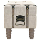 vidaXL tömör fa és acél tárolópad 111 x 34 x 37 cm