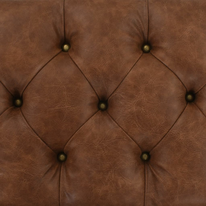 vidaXL tömör fa és műbőr tárolópad 80,5 x 41 x 50 cm