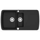 vidaXL fekete, kétmedencés gránit mosogatótálca