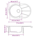 vidaXL gránit konyhai mosogató egymedencés ovális fekete