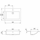 vidaXL fekete gránit mosdókagyló 600 x 450 x 120 mm