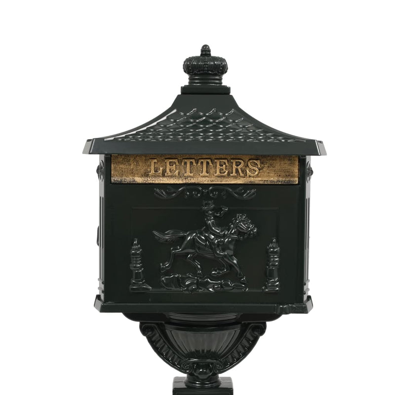 vidaXL zöld, vintage stílusú, rozsdamentes alumínium álló postaláda