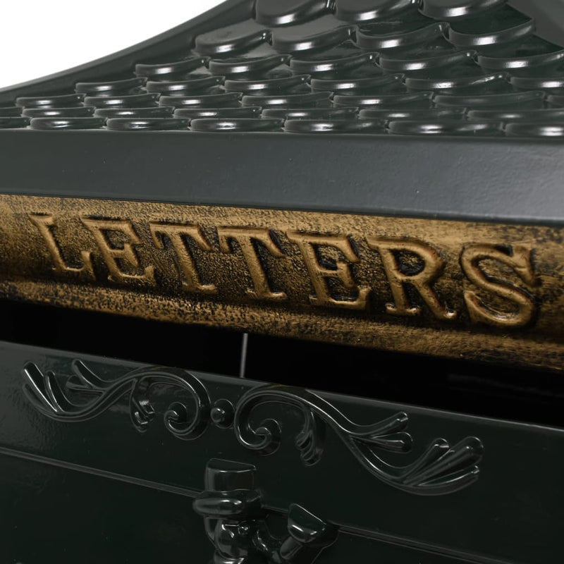 vidaXL zöld, vintage stílusú, rozsdamentes alumínium álló postaláda