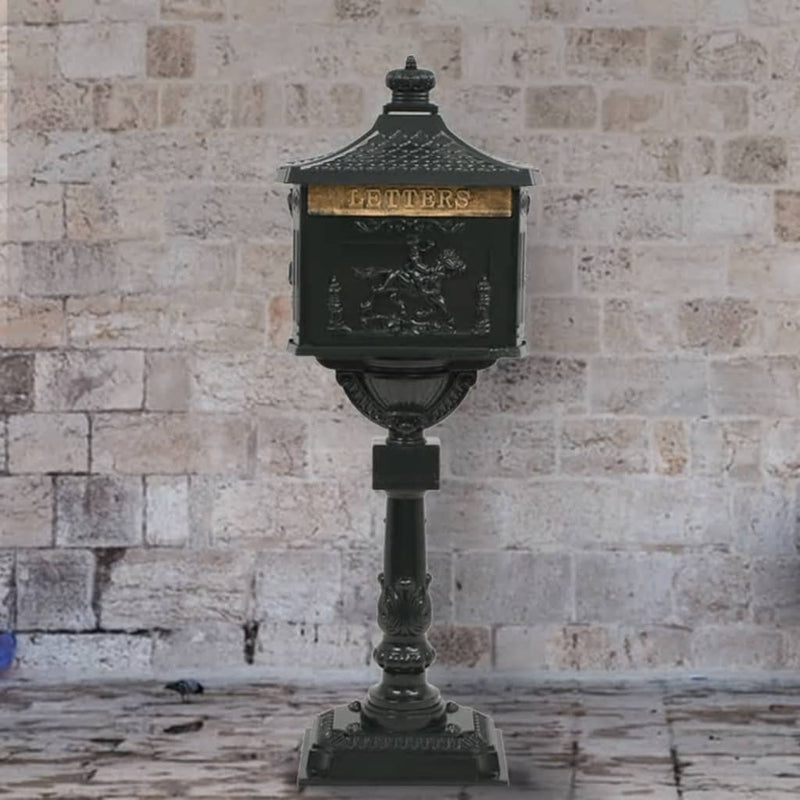 vidaXL zöld, vintage stílusú, rozsdamentes alumínium álló postaláda