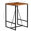 vidaXL újrahasznosított tömör fa bárasztal 70 x 70 x 106 cm