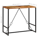 vidaXL újrahasznosított tömör fa bárasztal 120 x 60 x 106 cm