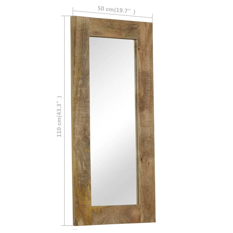 vidaXL tömör mangófa keretű tükör 50 x 110 cm