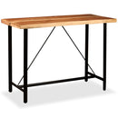 vidaXL 7-részes tömör akácfa és valódi bőr bárszett