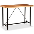 vidaXL 7-részes tömör akácfa/valódi bőr/vászon bárszett