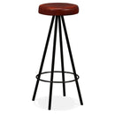 vidaXL 3 részes tömör újrahasznosított fa/valódi bőr bárszett