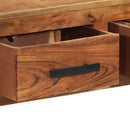 vidaXL 3 fiókos tömör fa tálalóasztal 110 x 30 x 80 cm