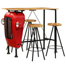 vidaXL 5 részes tömör mangófa bárgarnitúra 120 x 60 x 107 cm