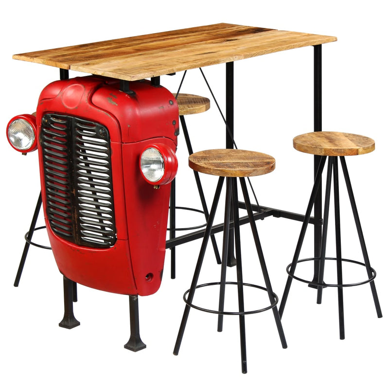 vidaXL 5 részes tömör mangófa bárgarnitúra 120 x 60 x 107 cm