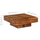 vidaXL tömör akácfa dohányzóasztal 80 x 80 x 30 cm