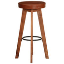 vidaXL 2 db valódi bőr és tömör akácfa bárszék