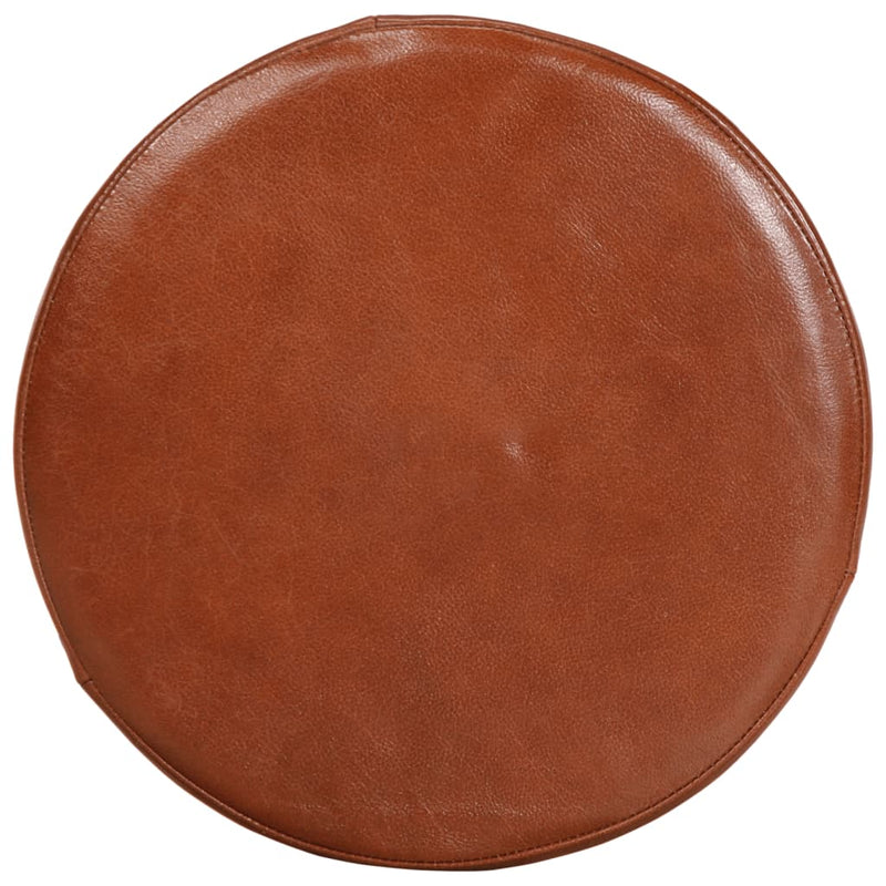 vidaXL 2 db valódi bőr és tömör akácfa bárszék