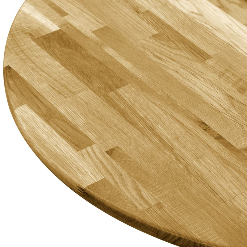 vidaXL kerek tömör tölgyfa asztallap 23 mm 700 mm