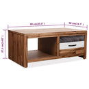 vidaXL tömör akácfa dohányzóasztal 90 x 50 x 37,5 cm