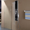 vidaXL fekete üveg zuhanypanel 18 x 42,1 x 120 cm